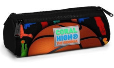 Coral High 22321 Çok Renkli Düz Bez Bölmeli 3 Gözlü Basketbol Dikdörtgen Cüzdan Kalemlik