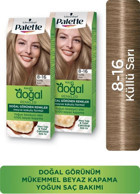 Palette Kalıcı 8-16 Küllü Sarı Organik Amonyaksız Vegan Krem Saç Boyası 3x50 ml
