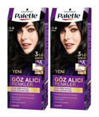 Palette Göz Alıcı 1-0 Siyah Krem Saç Boyası 2x50 ml