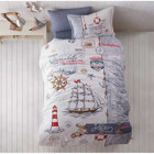 Clasy Sailife Pamuk 160x220 cm Lastikli Yelkenli Tek Kişilik Nevresim Takımı Çok Renkli