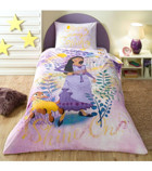 Taç Pamuk 160x220 cm Lastikli Disney Wish Tek Kişilik Nevresim Takımı Mor