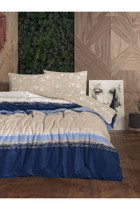 Cotton Box Pamuk 160x240 cm Lastikli Tek Kişilik Nevresim Takımı Lacivert