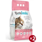 Benty Sandy Bebek Pudrası Kokulu Topaklanan İnce Taneli Bentonit Kedi Kumu 2x10 lt