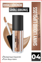 New Well Shiny 4 Parlak Likit Fırçalı Ruj