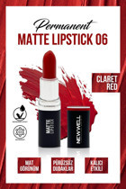 New Well Permanent Matte 6 Claret Red Kalıcı Mat Krem Lipstick Ruj