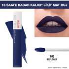 Maybelline New York Stay Mat Ink City 105 Mat Likit Fırçalı Ruj