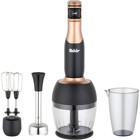 Fakir Speed Lucca 500 ml Plastik Hazneli Turbolu 4 Bıçaklı 4'lü Blender Seti Siyah