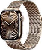 Apple Watch Series 10 GPS + Cellular WatchOS Su Geçirmez 42 mm Altın Titanyum Kasa ve Altın Milano Loop Kordon Dikdörtgen Unisex Akıllı Saat