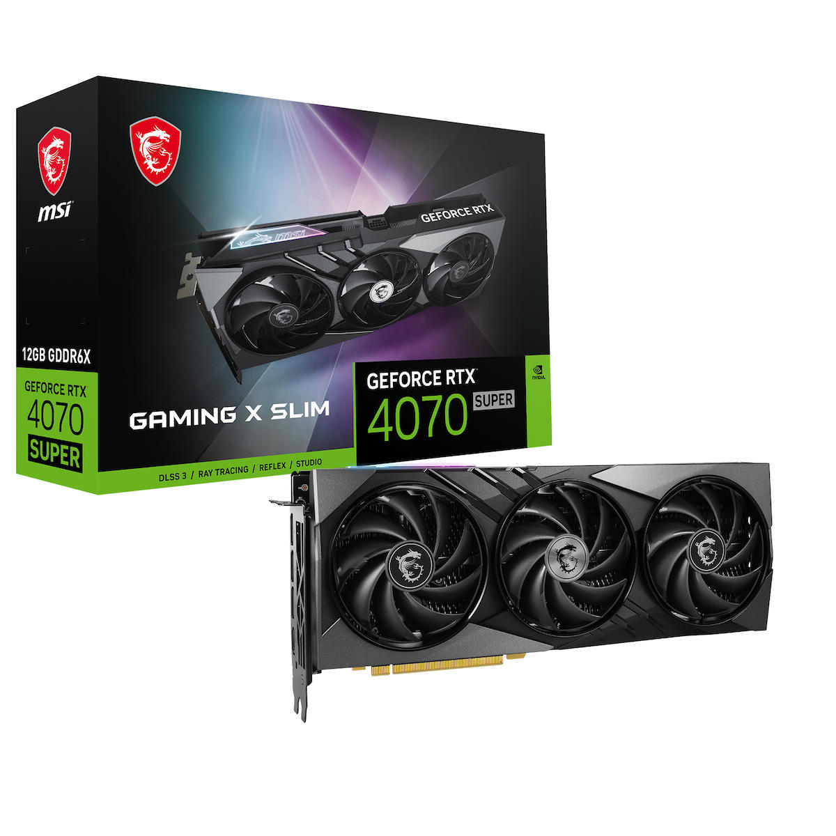 MSI Gaming X Slim RTX 4070 Super 12 GB GDDR6X PCI-Express 4.0 DirectX 12 Ultimate 3 Fanlı 192 Bit Gaming NVIDIA Ekran Kartı