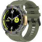 Bunnys Microwear Run 2 Android 46 mm Silikon Kordon Yuvarlak Erkek Akıllı Saat Haki