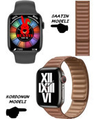 Rabbit Store Watch 8 Android GPS 45 mm Silikon Kordon Kare Unisex Akıllı Saat Açık Kahve
