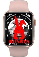 Rabbit Store Watch 8 Android GPS 45 mm Silikon Kordon Kare Unisex Akıllı Saat Pembe
