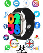 Rabbit Store Watch 9 Pro Android GPS 45 mm Silikon Örgü Kordon Oval Unisex Akıllı Saat Siyah