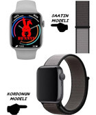 Bunnys Watch 8 Android GPS 45 mm Silikon Kordon Kare Unisex Akıllı Saat Gri - Siyah