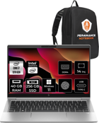 HP Elitebook 640 G10 8A571EA Harici Intel Iris Xe Graphics Eligible Intel Core i7 1355U 40 GB Ram 256 GB SSD 14 inç Full HD Windows 11 Home Laptop + Per4 Çanta