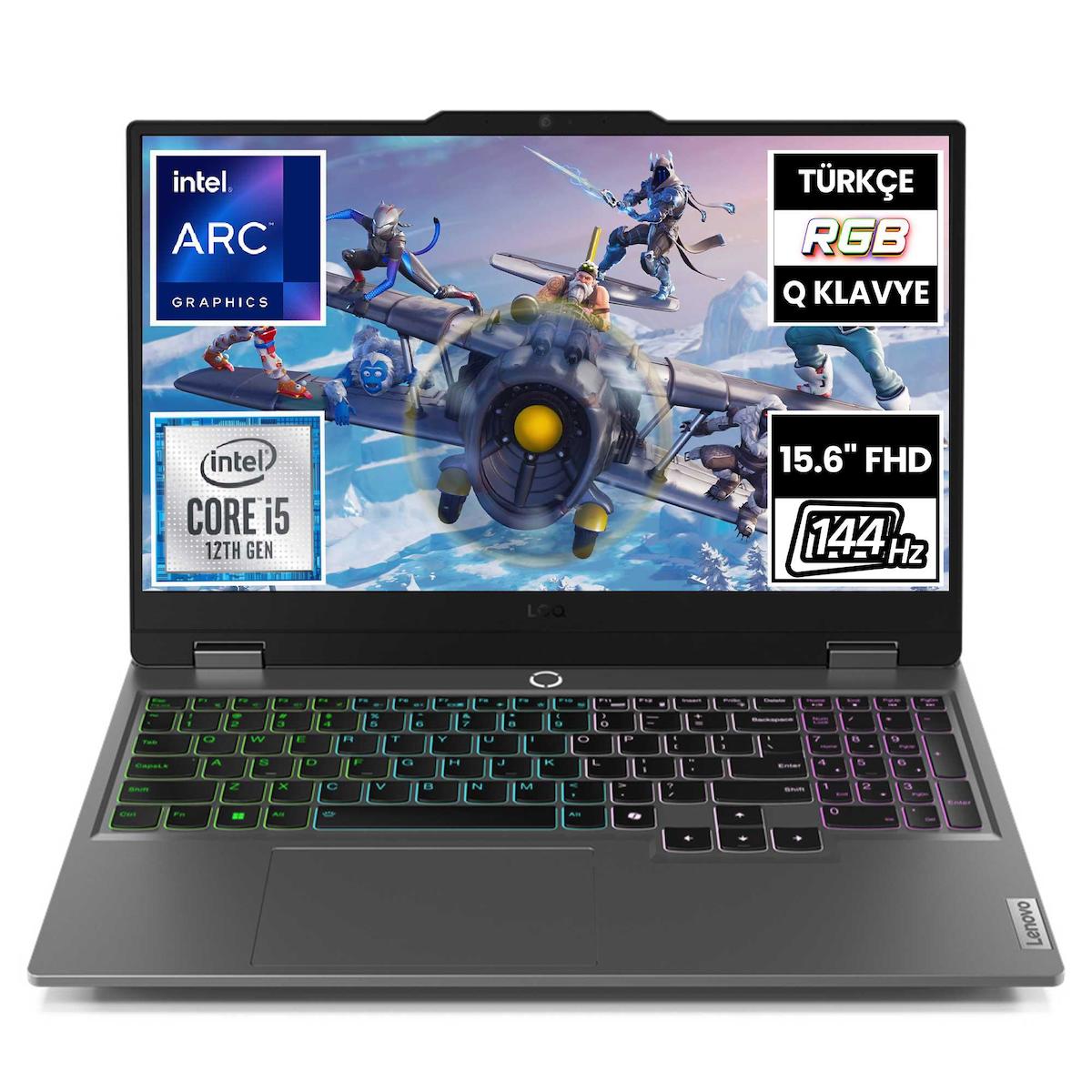 Lenovo LOQ 15IAX9I 83FQ000UTR Harici Intel UHD Graphics Intel Core i5 12450HX 16 GB Ram 512 GB SSD 15.6 inç Full HD FreeDos Laptop
