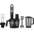 Korkmaz Mia Multi 1750 ml Plastik Hazneli 4 Bıçaklı 4'lü Blender Seti Siyah Krom