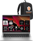 HP Elitebook 640 G10 8A571EA Harici Intel Iris Xe Graphics Eligible Intel Core i7 1355U 48 GB Ram 1 TB SSD 14 inç Full HD Windows 11 Home Laptop + Per4 Çanta