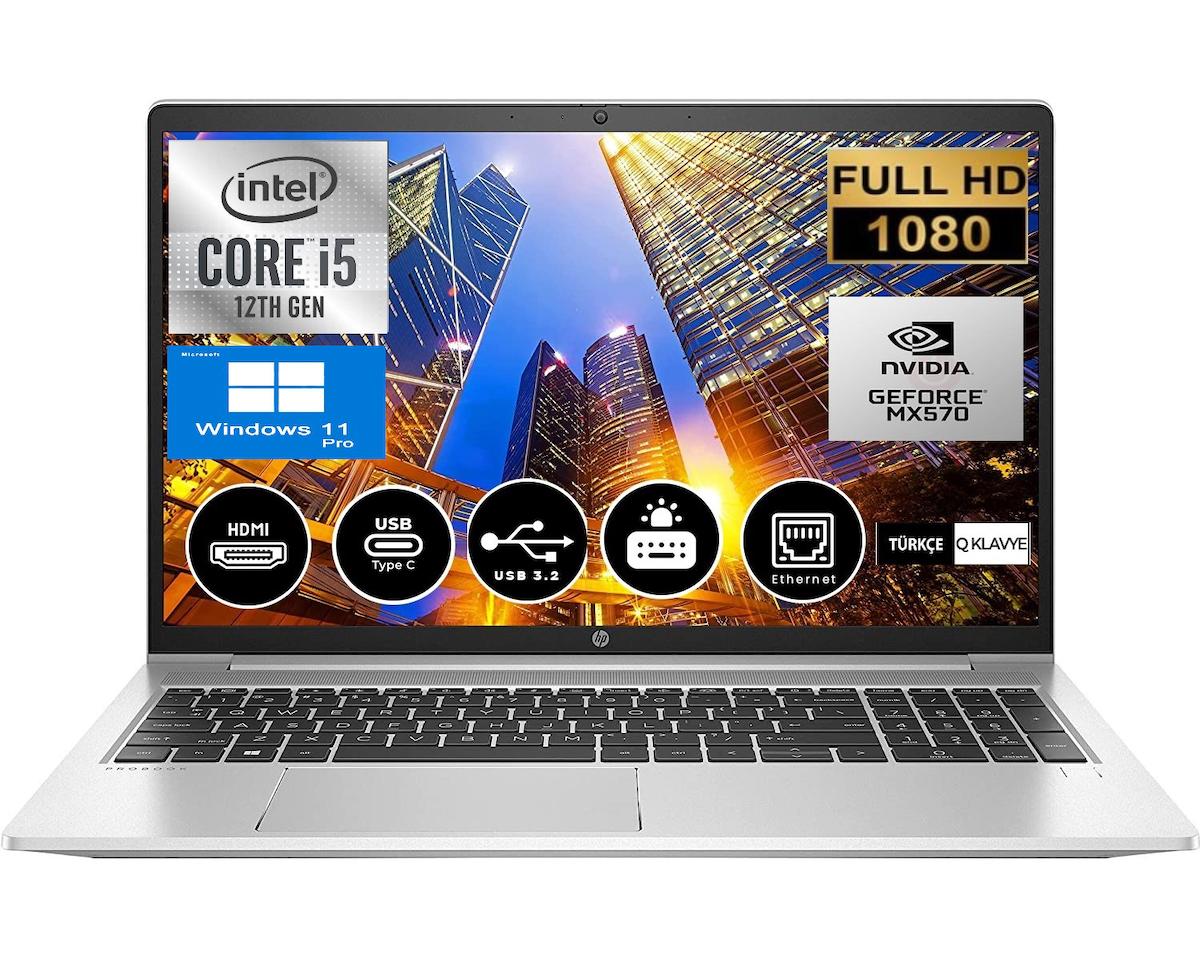 HP Probook 450 G9 6S6X0EA21 Harici GeForce MX 570A Intel Core i5 1235U 16 GB Ram 2 + 2 TB SSD 15.6 inç Full HD Windows 11 Pro Oyuncu Laptop
