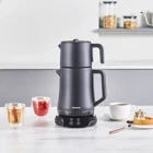 Homend 1775H Elegant Konuşan Otomatik Çelik Demlikli 1800 W Çelik Gövdeli Siyah Çay Makinesi