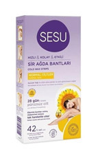 Sesu Hızlı & Kolay & Etkili Ayçiçek Yağlı Normal Ciltler 42 Adet Tüm Vücut Ağda Bandı