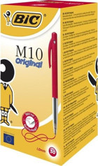 Bic M10 Plastik Tek Renkli 1.0 mm Kırmızı 50'li Tükenmez Kalem