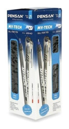 Pensan Pen Tech Plastik Tek Renkli 0.7 mm Siyah 12'li Tükenmez Kalem