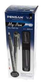 Pensan Mypen 2210 Plastik Tek Renkli 1.0 mm Siyah 25'li Tükenmez Kalem