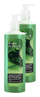 Avon Jungle Rainburst Adaçayı-Sandal Ağacı Duş Jeli 2x720 ml