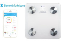 Mesilife BYE05B Yağ Ölçer Vücut Analizi Yapan Bluetoothlu Kas Ölçen Cam Dijital Akıllı Tartı