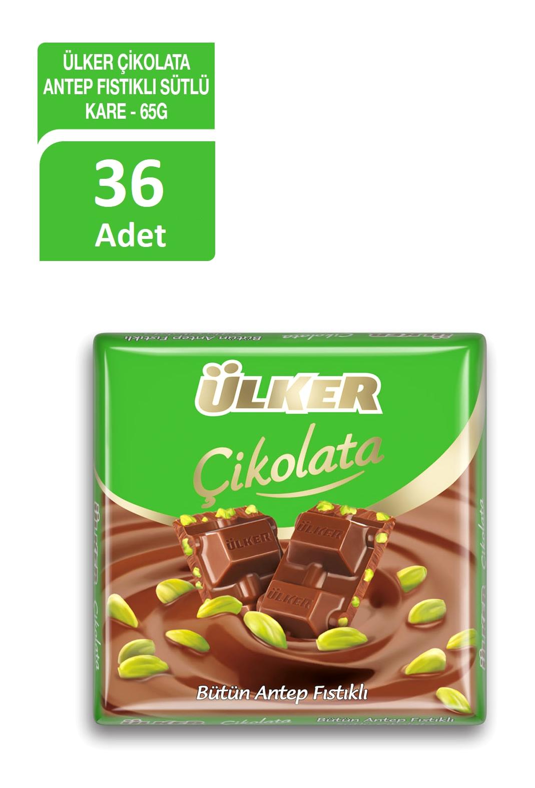 Ülker Antep Fıstıklı Sütlü Çikolata 65 gr 36'lı