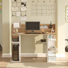 Robin Home Orion Kitaplıklı 98x58x123 cm Ahşap Gövdeli Mdf Ayaklı Beyaz-Kahverengi Çalışma Masası