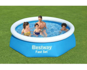 Bestway 244 x 244 cm Yuvarlak Aile Boyu Şişme Havuz Çok Renkli
