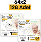Paddlers Protection 1 Numara Göbek Oyuntulu Cırtlı Bebek Bezi 2x64 Adet