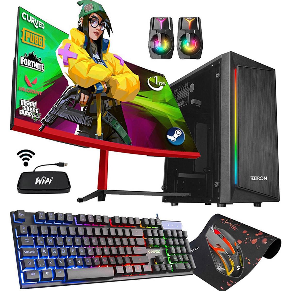 Zeiron GT67 Harici GeForce GT 730 Intel Core i5 3470 16 GB Ram 512 GB SSD Tower FreeDos 23.8 inç Monitörlü Masaüstü Oyuncu Bilgisayarı