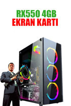 Dmc N121X Harici Radeon RX 550 Intel Core i7 860 16 GB Ram 256 GB SSD Tower FreeDos Masaüstü Oyuncu Bilgisayarı