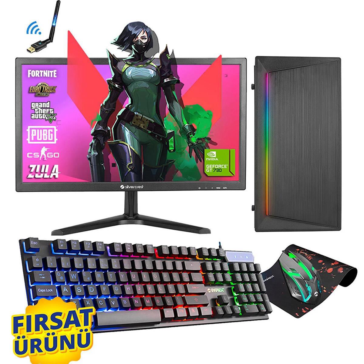 Zeiron DGS10 Harici GeForce GT 730 Intel Core i5 4570 8 GB Ram 256 GB SSD Tower FreeDos 18.5 inç Monitörlü Masaüstü Oyuncu Bilgisayarı