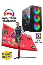 Zeiron Wizard Simple5 Harici GeForce RTX 3050 AMD Ryzen 5 5600X 32 GB Ram 512 GB SSD Tower FreeDos 24 inç Monitörlü Masaüstü Oyuncu Bilgisayarı