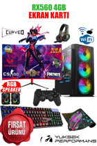 Dmc N150X Harici Radeon RX 560 AMD Ryzen 5 3600 32 GB Ram 500 GB HDD + 256 GB SSD Tower FreeDos 23.8 inç Monitörlü Masaüstü Oyuncu Bilgisayarı