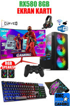 Dmc N145X Harici Radeon RX 580 Intel Core i7 3770 16 GB Ram 500 GB HDD + 256 GB SSD Tower FreeDos 23.8 inç Monitörlü Masaüstü Oyuncu Bilgisayarı