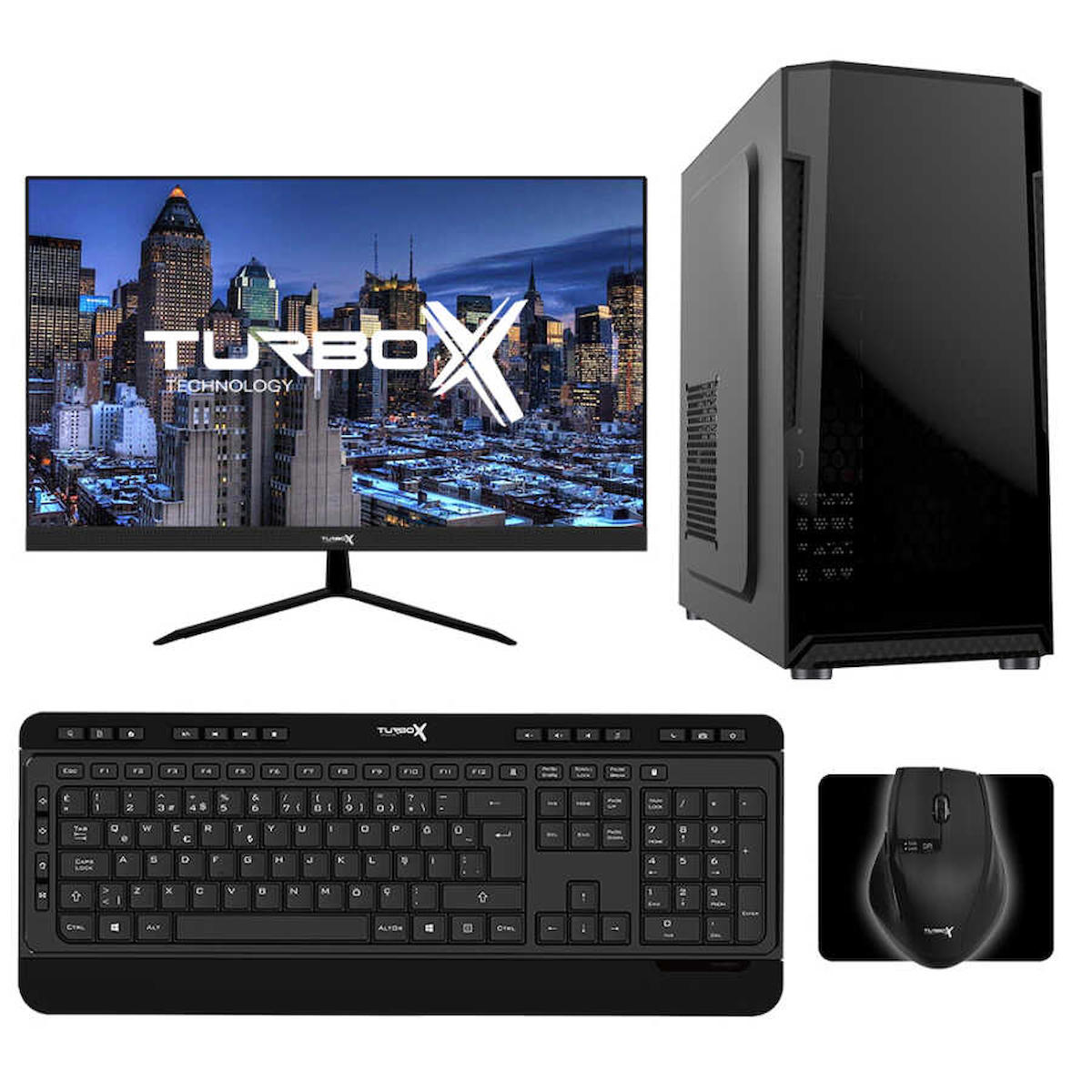 Turbox TX4347 Dahili Intel UHD Graphics 730 Intel Core i5 13400 8 GB Ram DDR4 512 GB SSD Tower FreeDos 21.5 inç Monitörlü Masaüstü Bilgisayar