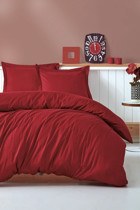 Cotton Box Elegant Serisi 4 Mevsim 200x220 cm Çarşaflı Çift Kişilik Nevresim Takımı Bordo