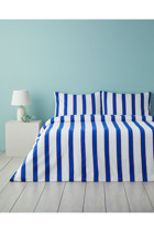 English Home Marine Stripe 4 Mevsim 200x220 cm Çarşafsız Çift Kişilik Nevresim Takımı Lacivert-Turuncu