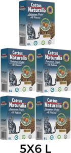 Cattus Naturalia Organik Kalın Taneli Aktif Karbonlu Kedi Kumu 5x6 lt
