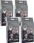 Vancat Cat Litter Topaklanan İnce Taneli Aktif Karbonlu Bentonit Kedi Kumu 4x10 lt