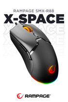 Rampage SMX-R88 X-Space RGB Makrolu Kablolu Siyah Optik Gaming Mouse