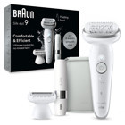 Braun Silk Epil 9 9-341 Yüz Genital Bölge Tüm Vücut Koltuk Altı İçin 40 Cımbızlı Kablosuz Epilatör Beyaz