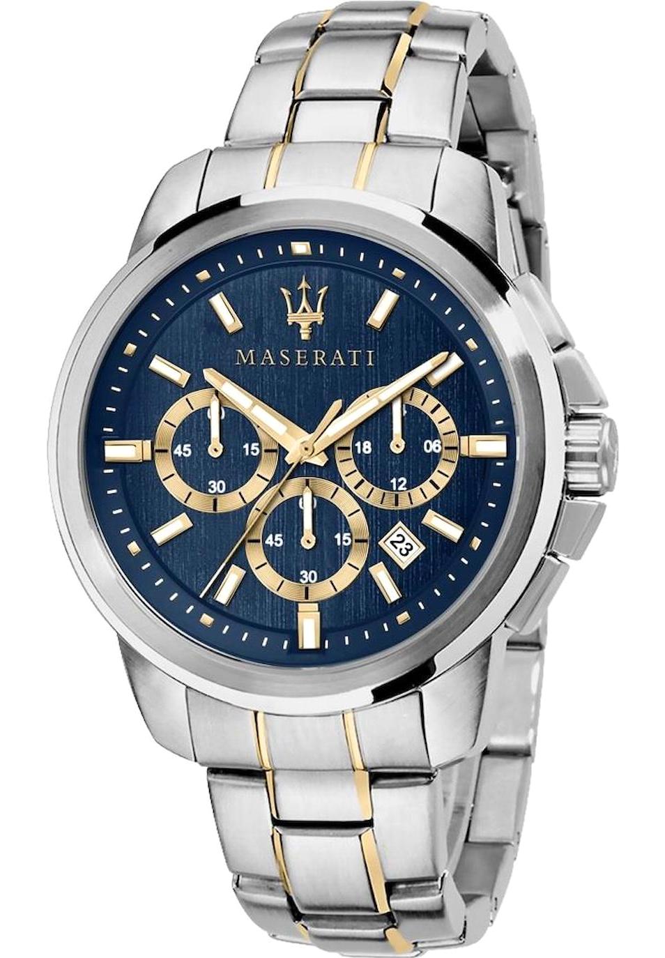 Maserati R8873621016 Takvimli 45 mm Altın-Çelik Kordon Analog Erkek Kol Saati