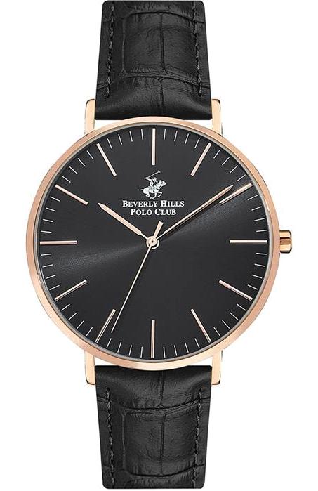 Beverly Hills Polo Club BP3129 42 mm Siyah Deri Kordon Analog Kol Saati