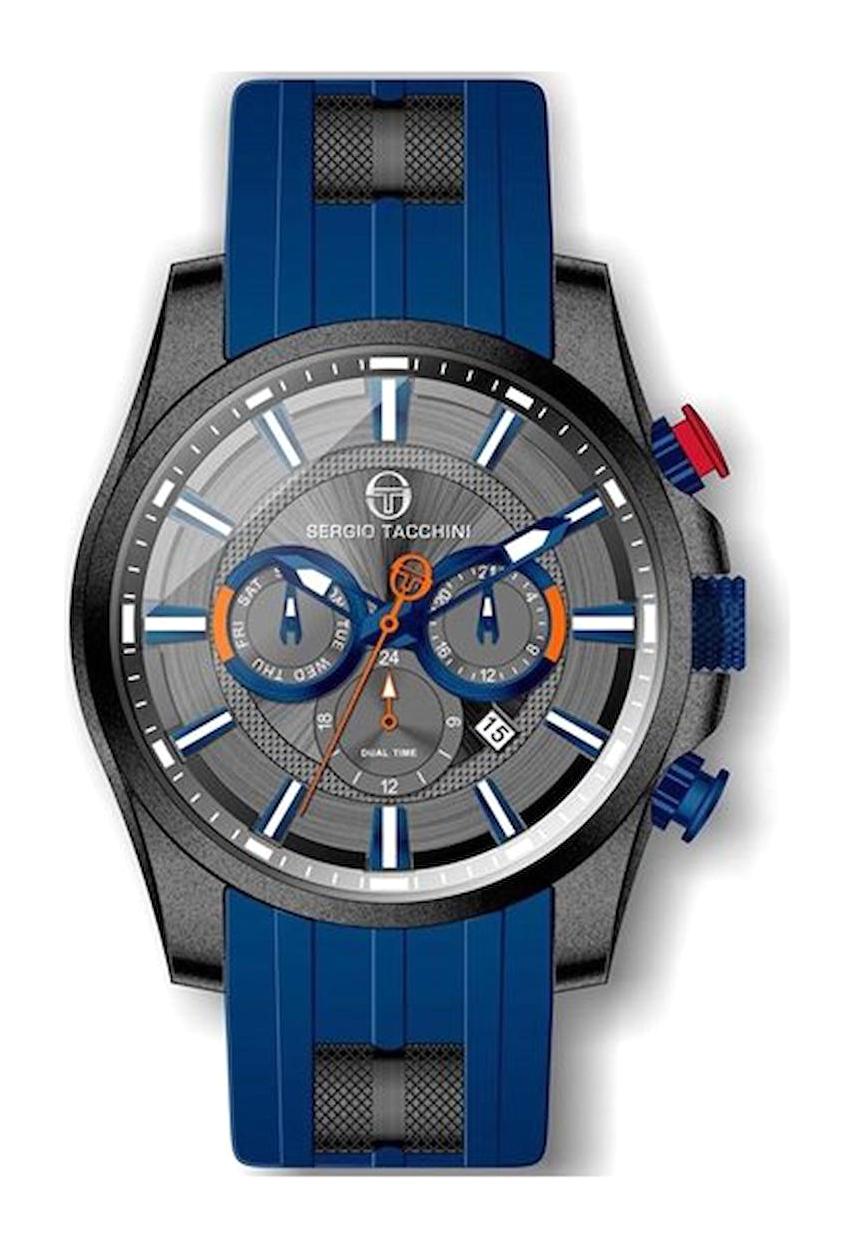 Sergio Tacchini ST.1.10055.5 Takvimli 41 mm Lacivert Silikon Kordon Analog Erkek Kol Saati